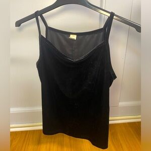Cowl neck square back velvet Top